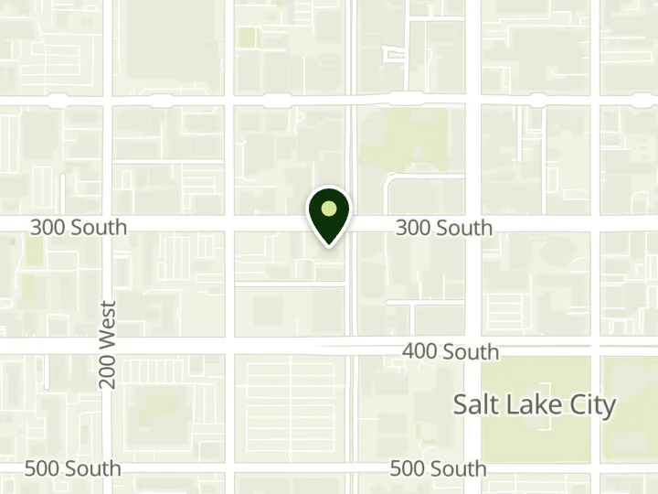 Map of the streets around Zions Bank, Broadway, at 310 S Main St, Salt Lake City, UT 84101