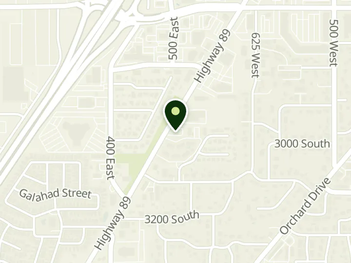 Map of the streets around Zions Bank, North Salt Lake, at 870 N Highway 89, North Salt Lake, UT 84054