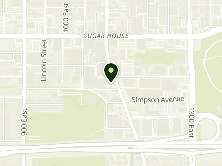 Map of the streets around Zions Bank, Sugarhouse, at 2200 S Highland Dr, Salt Lake City, UT 84106