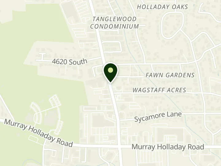 Map of the streets around Canyon View Credit Union, Holladay, at 4675 S Highland Dr, Holladay, UT 84117