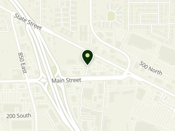Map of the streets around Canyon View Credit Union, Lehi Meadowbrook, at 101 N 1200 E Ste A1, Lehi, UT 84043
