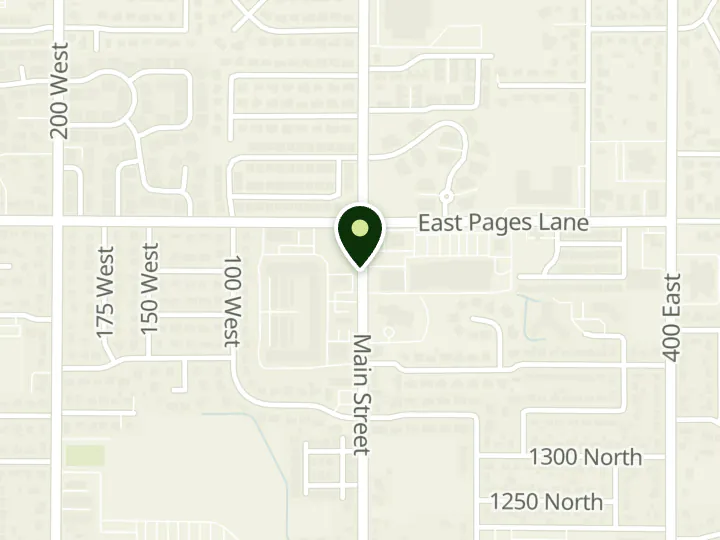 Map of the streets around Canyon View Credit Union, North Bountiful, at 1535 N Main St, Bountiful, UT 84010