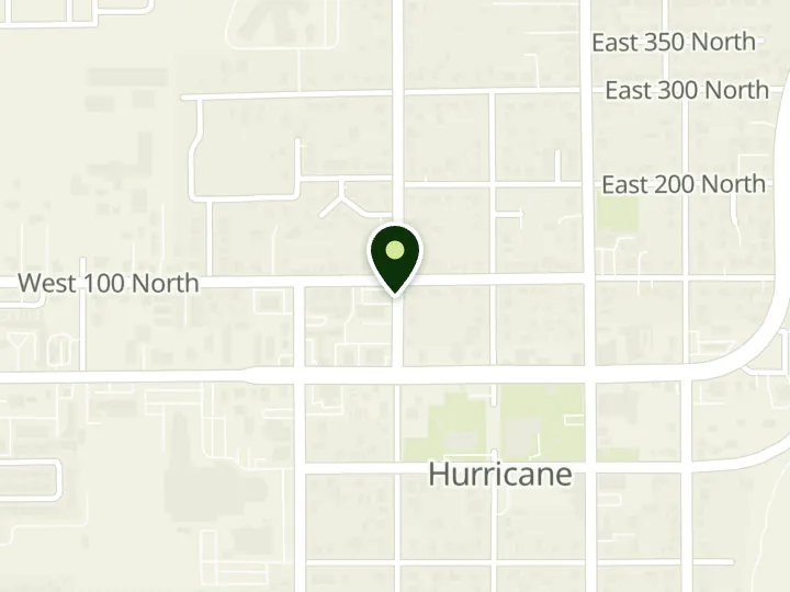 Map of the streets around Chartway Credit Union, Hurricane Branch, at 85 N 200 W, Hurricane, UT 84737