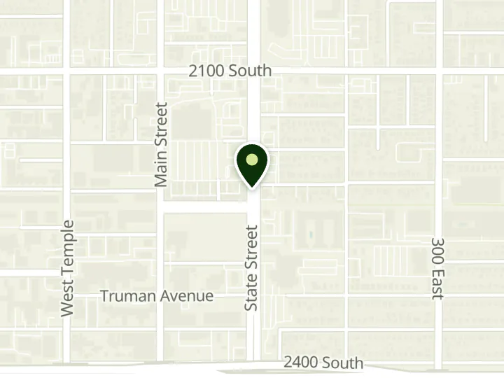 Map of the streets around Chartway Credit Union, South State Street Branch, at 2210 S State St, Salt Lake City, UT 84115