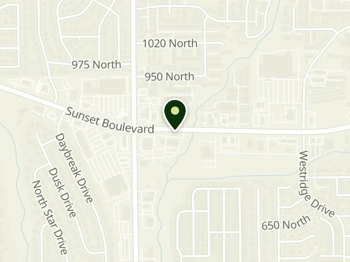 Map of the streets around Chartway Credit Union, Sunset Branch, at 1827 W Sunset Blvd, St. George, UT 84770
