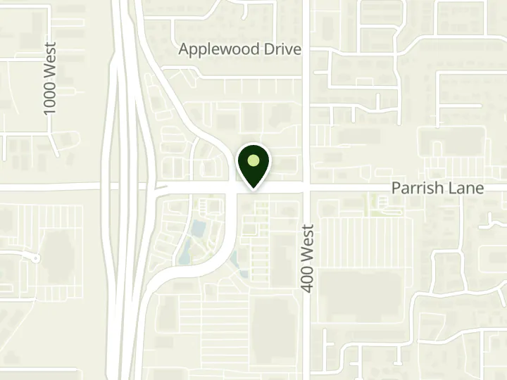 Map of the streets around Cyprus Credit Union, Centerville Walmart, at 221 W Parrish Ln, Centerville, UT 84014