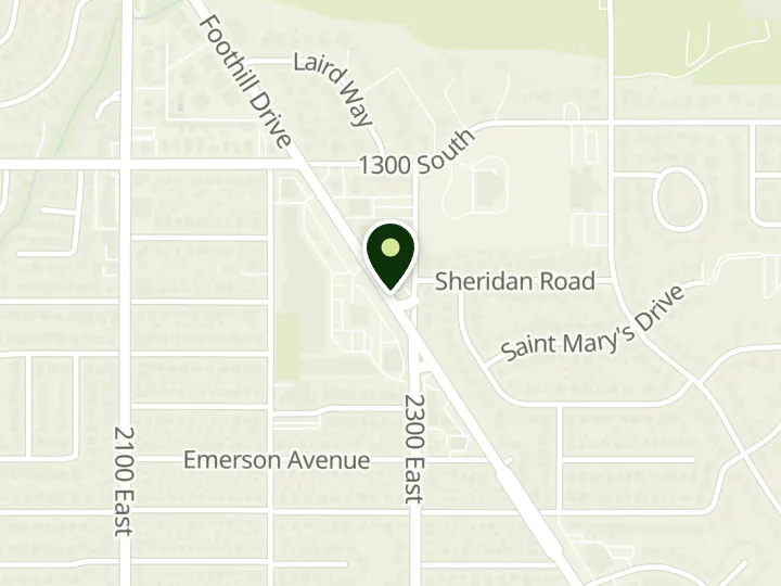 Map of the streets around Cyprus Credit Union, Foothill, at 1375 S Foothill Dr, Salt Lake City, UT 84108