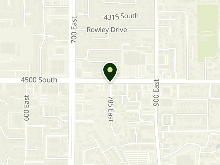 Map of the streets around Cyprus Credit Union, Millcreek, at 4500 S 785 E, Salt Lake City, UT 84107