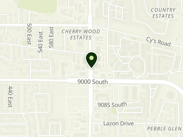 Map of the streets around Cyprus Credit Union, Sandy, at 8955 S 700 E, Sandy, UT 84070