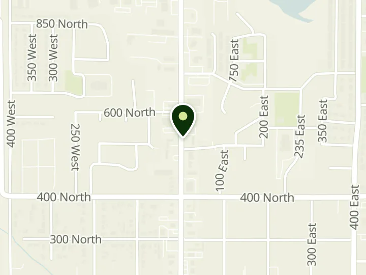 Map of the streets around Cyprus Credit Union, Springville- Nebo, at 560 N Main St, Springville, UT 84663