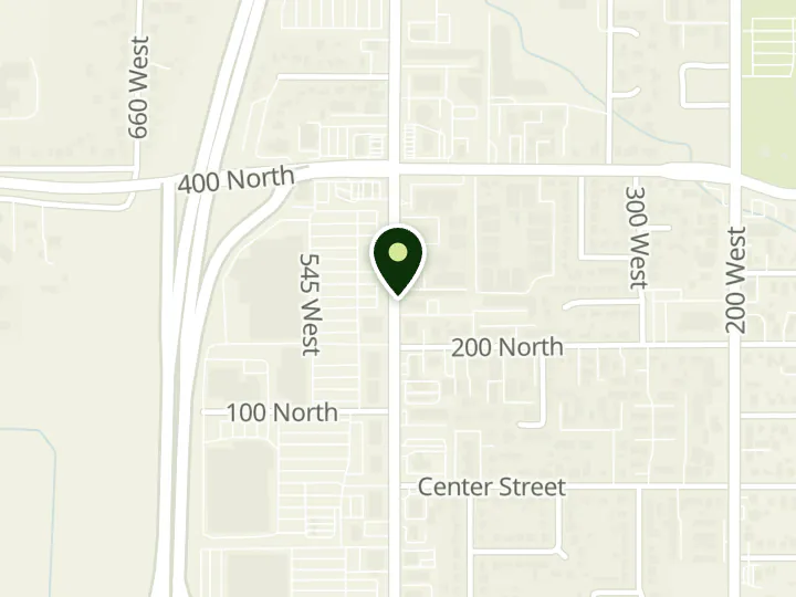 Map of the streets around Deseret First Credit Union, Bountiful Branch, at 260 N 500 W, Bountiful, UT 84010
