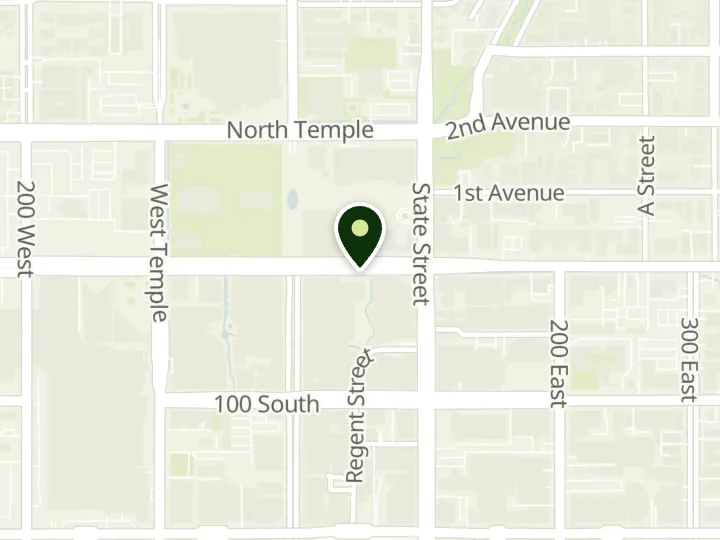 Map of the streets around Deseret First Credit Union, City Creek, at 50 E South Temple Ste 232, Salt Lake City, UT 84111