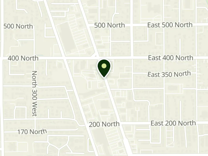 Map of the streets around Deseret First Credit Union, Orem, at 337 N State St, Orem, UT 84057
