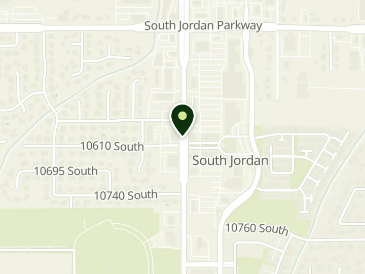 Map of the streets around Deseret First Credit Union, South Jordan, at 10588 S Redwood Rd, South Jordan, UT 84095