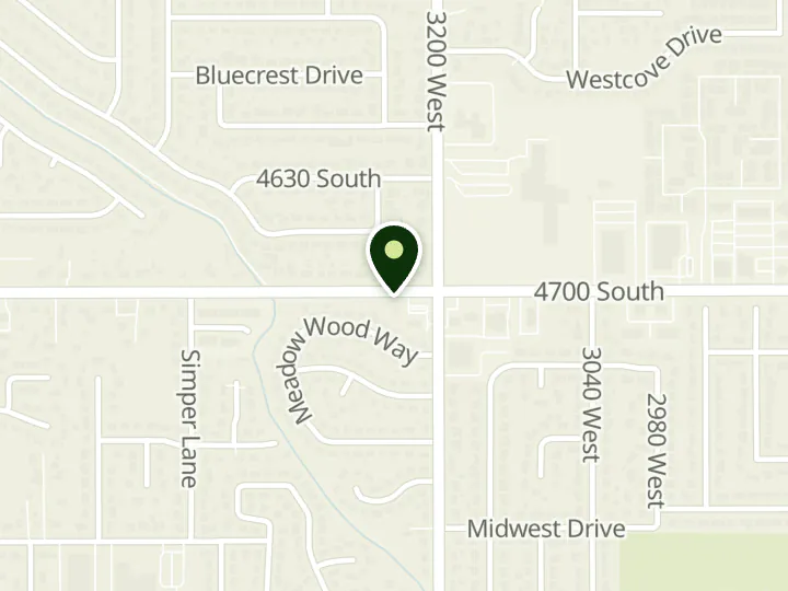 Map of the streets around Deseret First Credit Union, Taylorsville, at 3225 W 4700 S, Taylorsville, UT 84129
