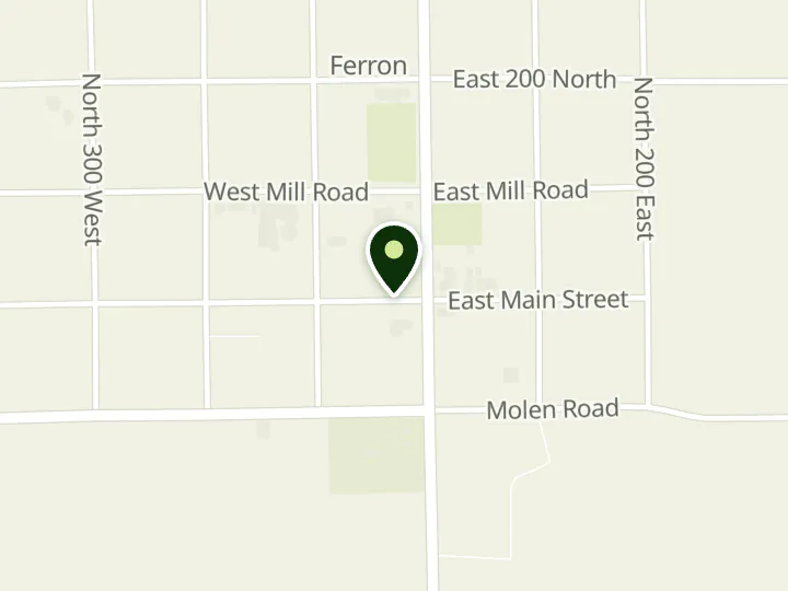Map of the streets around Desertview Federal Credit Union, Ferron Branch, at 30 West Main, Ferron, UT 84523