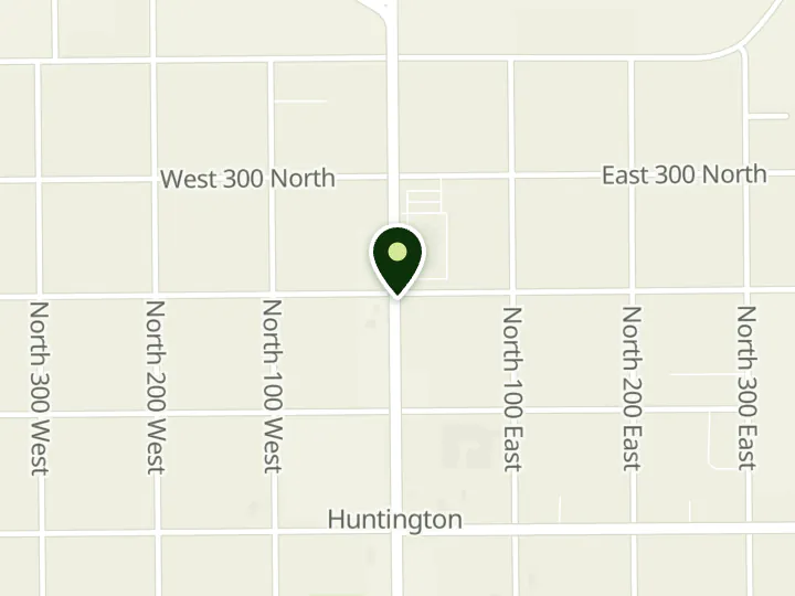 Map of the streets around Desertview Federal Credit Union, Huntington Branch, at 196 North Main, Huntington, UT 84528