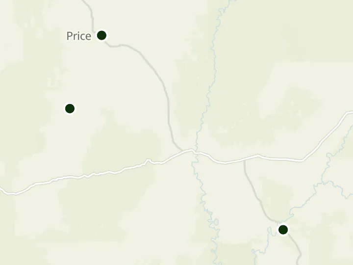 Map of Eastern Utah Community Credit Union's 3 branches in Utah