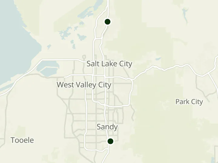 Map of Firefighters Credit Union's 2 branches in Utah