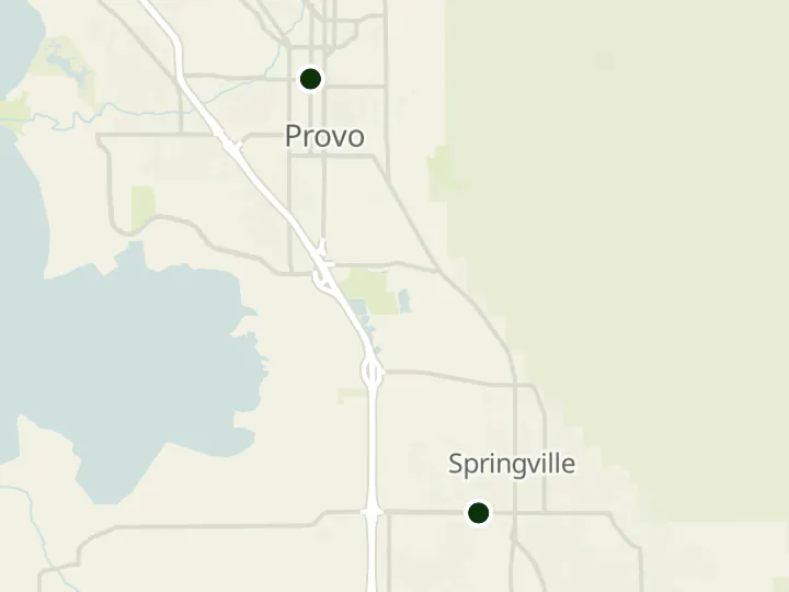 Map of Freedom Credit Union's 2 branches in Utah