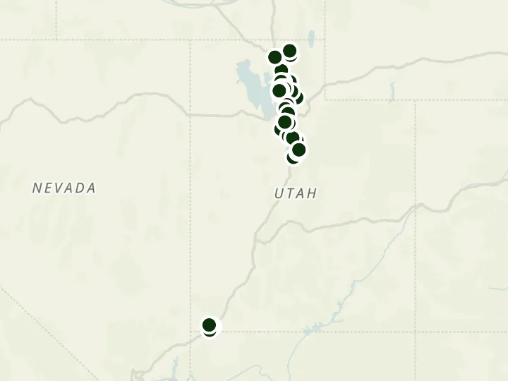 Map of Goldenwest Credit Union's 51 branches in Utah