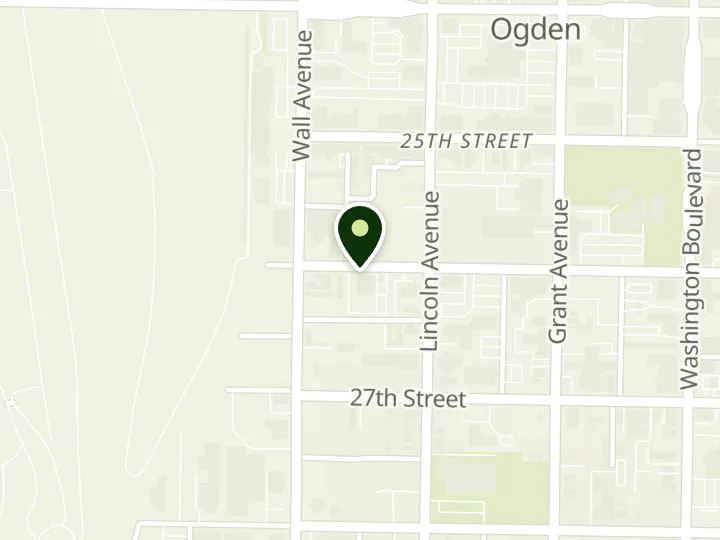 Map of the streets around Goldenwest Credit Union, 26th Street Ogden Branch, at 147 26th st, Ogden, UT 84401