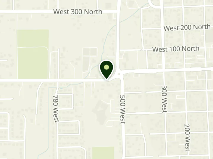 Map of the streets around Goldenwest Credit Union, Lehi Branch, at 520 West Main Street, Lehi, UT 84043