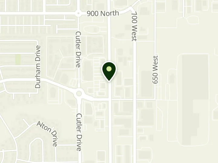 Map of the streets around Goldenwest Credit Union, North Salt Lake Branch, at 659 N Redwood Rd, North Salt Lake, UT 84054