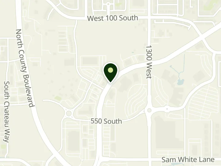 Map of the streets around Goldenwest Credit Union, Pleasant Grove Branch, at 1554 West Pleasant Grove Blvd, Pleasant Grove, UT 84062