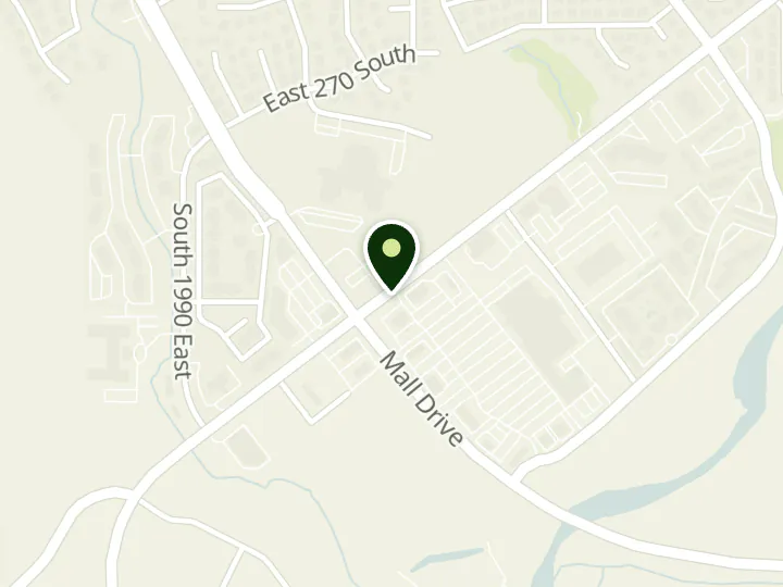 Map of the streets around Goldenwest Credit Union, Riverside Branch, at 2122 E Riverside Dr, St. George, UT 84790