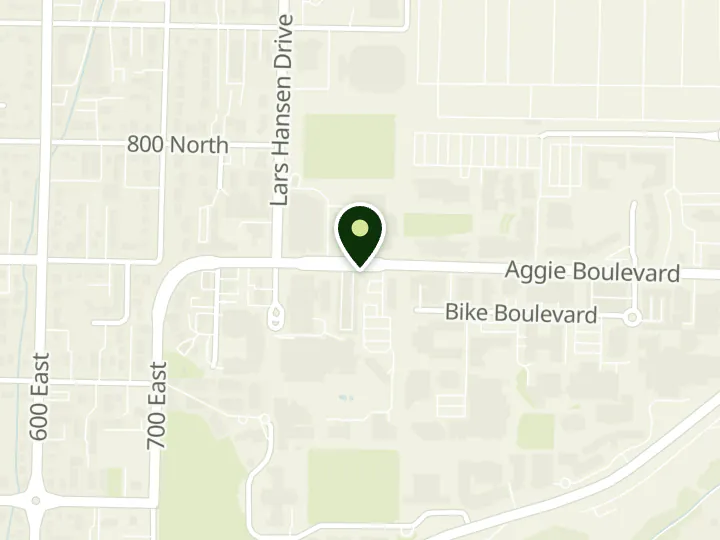 Map of the streets around Goldenwest Credit Union, USU Campus Branch, at 890 E 700 N, Logan, UT 84321
