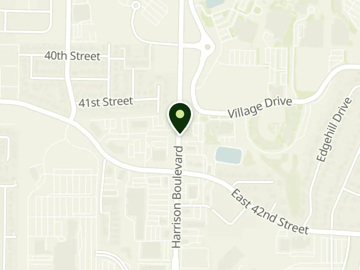 Map of the streets around Goldenwest Credit Union, Weber State CU Div - Harrison Br, at 4140 Harrison Blvd, Ogden, UT 84403
