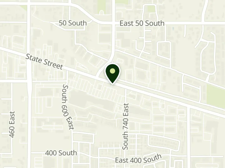 Map of the streets around Granite Credit Union, American Fork - Rancho Markets Office, at 702 E State St, American Fork, UT 84003
