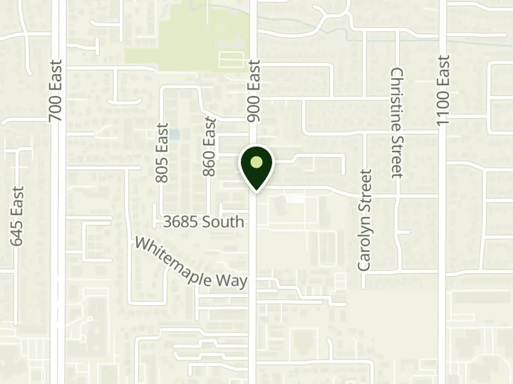 Map of the streets around Granite Credit Union, Main Office - Millcreek, at 3675 S 900 E, Salt Lake City, UT 84106