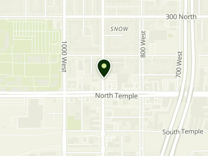 Map of the streets around Granite Credit Union, Rose Park - Rancho Markets Office, at 140 N 900 W, Salt Lake City, UT 84116