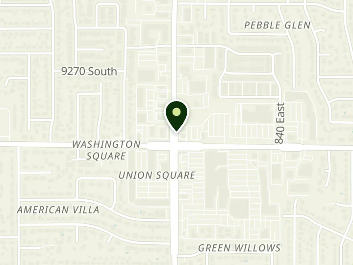Map of the streets around Granite Credit Union, Sandy Office, at 9383 S 700 E, Sandy, UT 84070