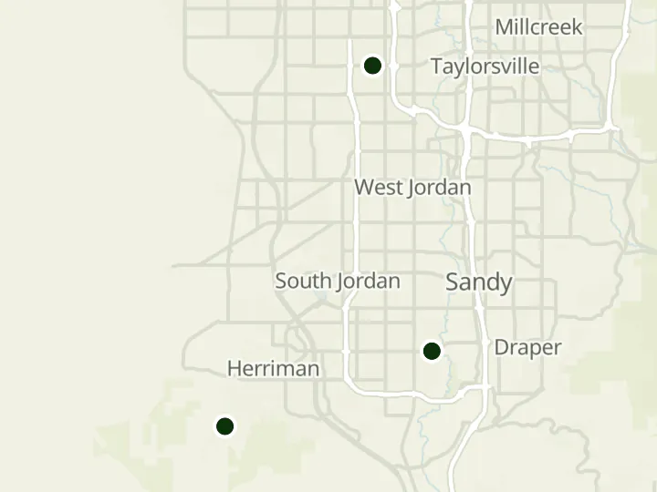 Map of Hercules First Federal Credit Union's 3 branches in Utah