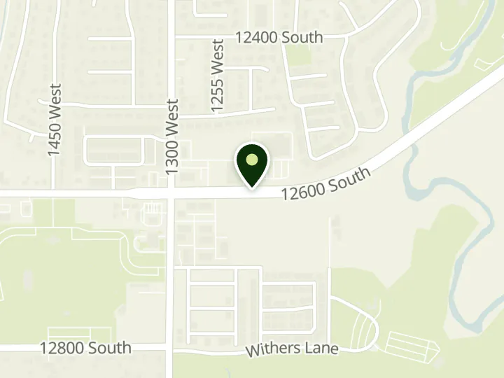 Map of the streets around Hercules First Federal Credit Union, Riverton Branch, at 1242 W 12600 S, Riverton, UT 84065