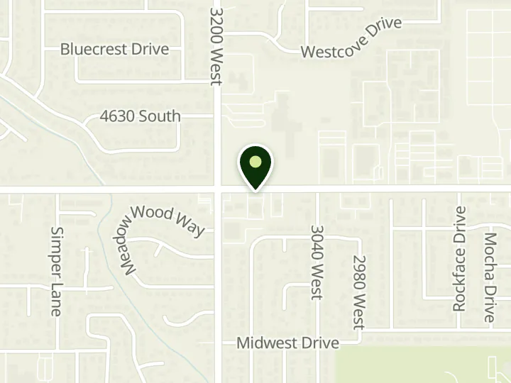 Map of the streets around Hercules First Federal Credit Union, Taylorsville Branch, at 3141 W 4700 S, Taylorsville, UT 84129