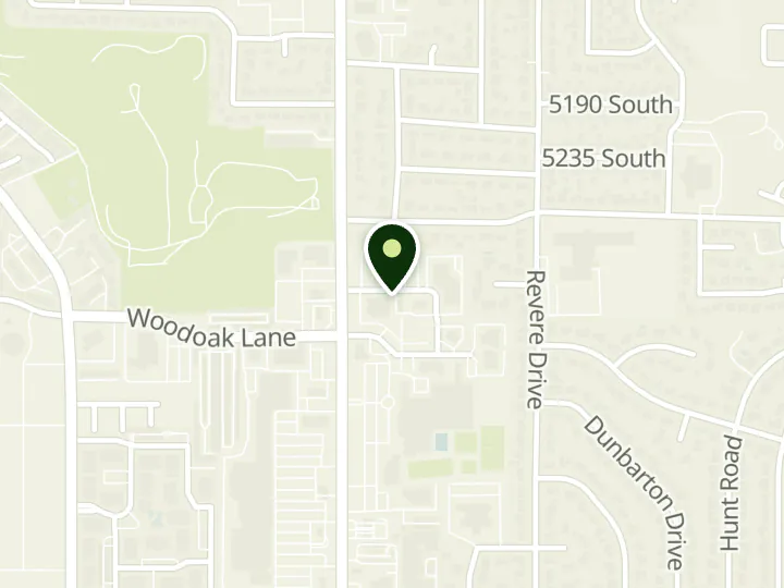 Map of the streets around Hi-Land Credit Union, Murray branch, at 5366 S Executive Park Dr, Murray, UT 84117