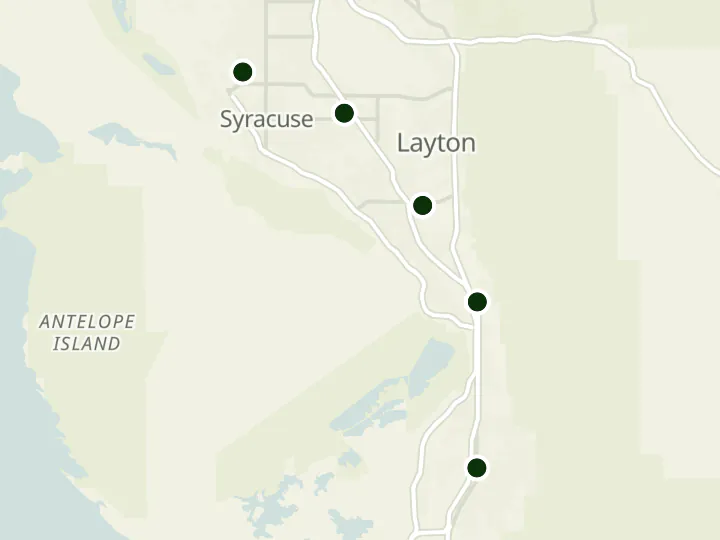 Map of Horizon Credit Union's 5 branches in Utah