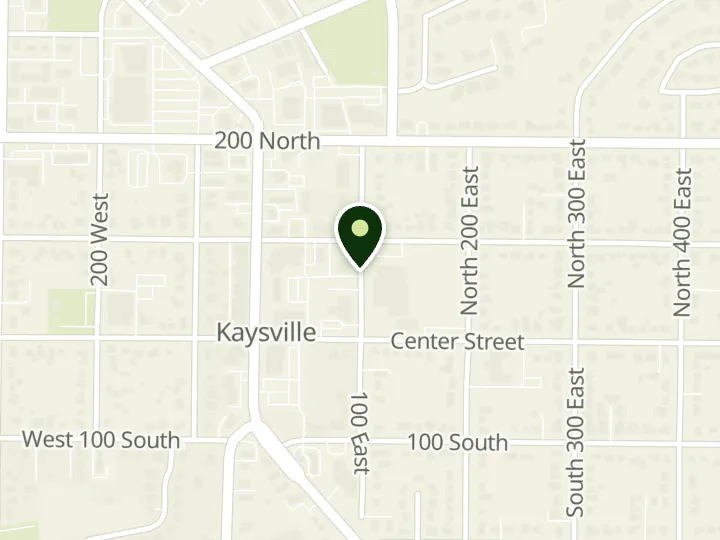 Map of the streets around Horizon Credit Union, Kaysville, at 37 E 100 N, Kaysville, UT 84037
