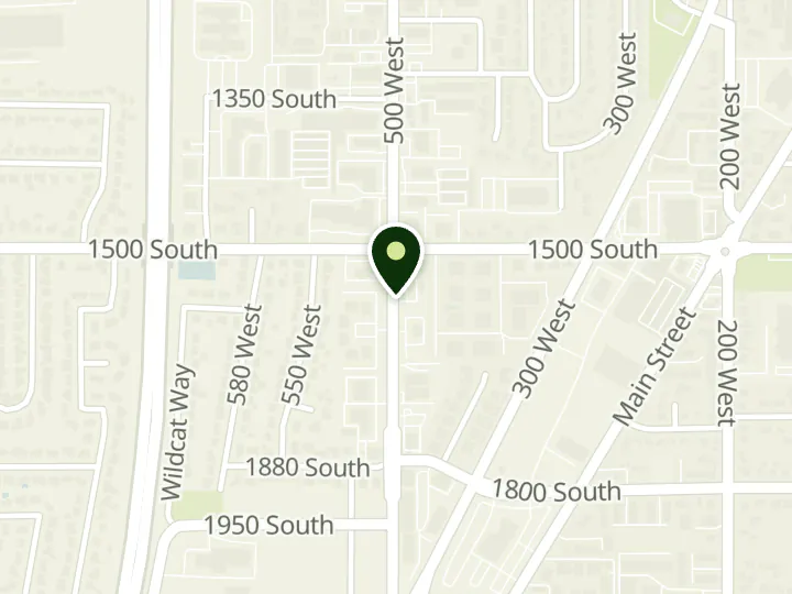 Map of the streets around Horizon Credit Union, South Branch, at 1589 S 500 W, Woods Cross, UT 84010