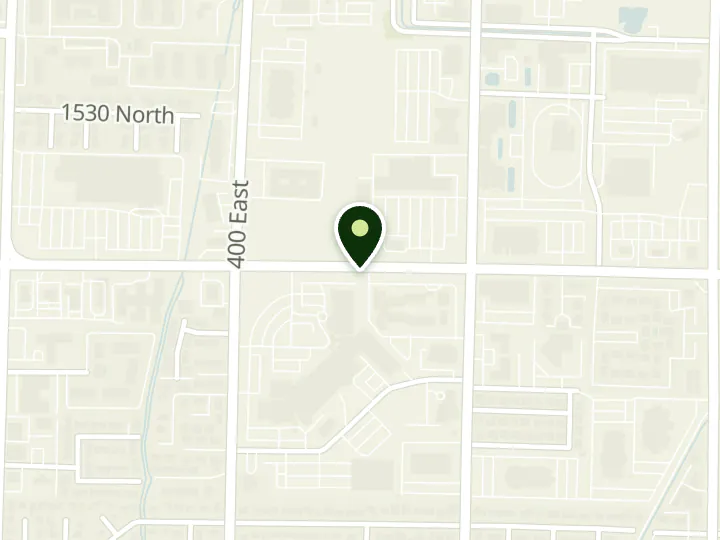 Map of the streets around Logan Medical Federal Credit Union, Logan branch, at 500 E 1400 N, Logan, UT 84341
