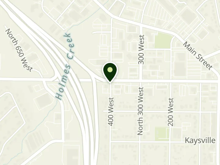 Map of the streets around Mountain America Credit Union, Kaysville: 400 West, at 195 N 400 W, Kaysville, UT 84037