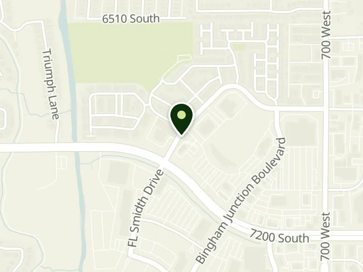 Map of the streets around Mountain America Credit Union, Midvale: River Gate Drive, at 7013 S River Gate Dr, Midvale, UT 84047
