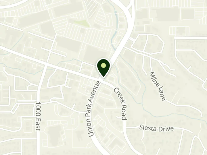 Map of the streets around Mountain America Credit Union, Midvale: Union Park Avenue, at 7325 S Union Park Ave, Cottonwood Heights, UT 84047