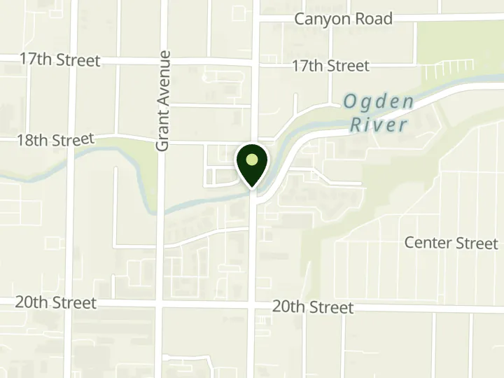 Map of the streets around Mountain America Credit Union, Ogden: Washington Boulevard, at 1825 Washington Blvd, Ogden, UT 84401