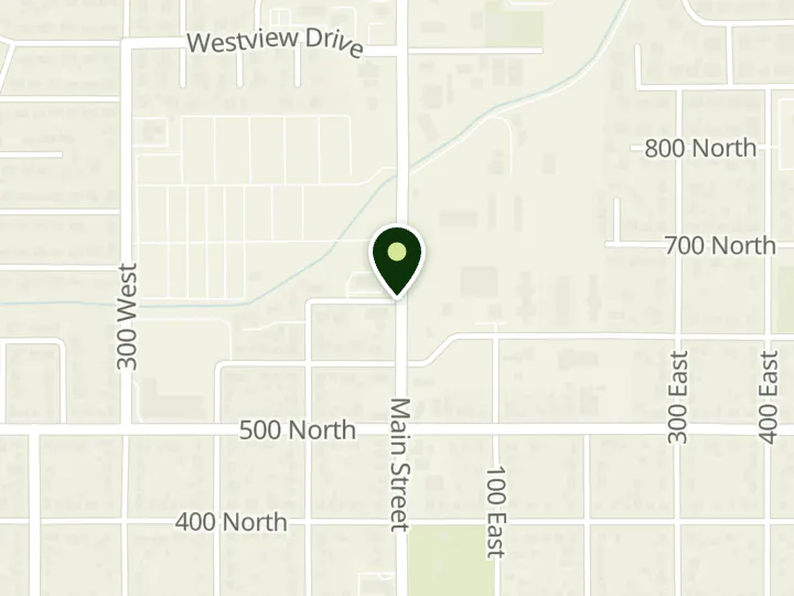 Map of the streets around Mountain America Credit Union, Richfield: Main Street, at 665 N Main St, Richfield, UT 84701