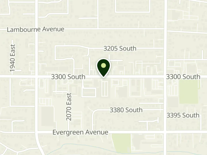 Map of the streets around Mountain America Credit Union, Salt Lake: 3300 South, at 2174 E 3300 S, Salt Lake City, UT 84109